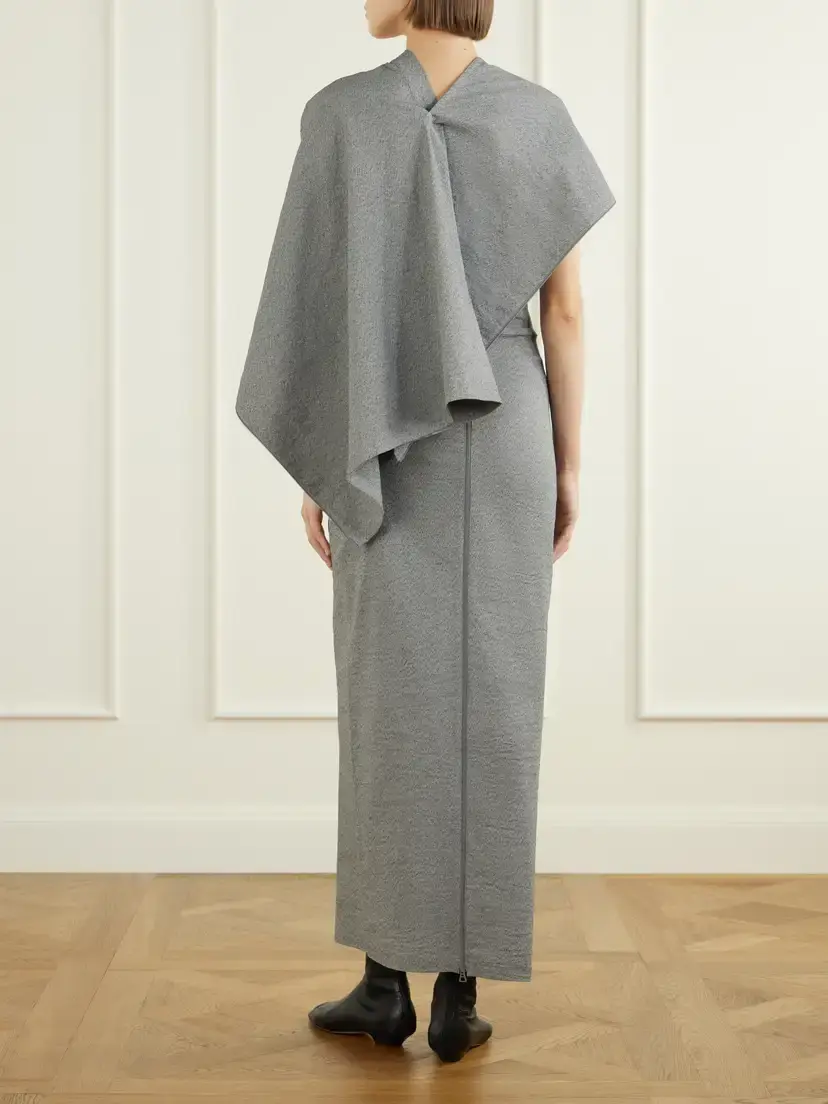 Issey Miyake Allow Draped Stretch Washi-blend Maxi Dress | Thumbnail 3