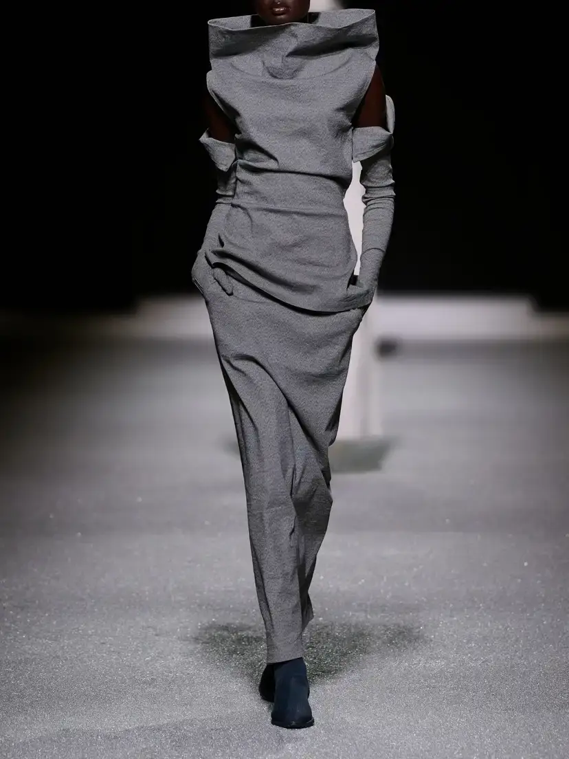 Issey Miyake Allow Draped Stretch Washi-blend Maxi Dress | Thumbnail 6