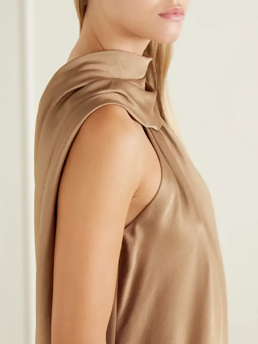 Simkhai Scarlett Gathered Satin Cape Top | Thumbnail 5