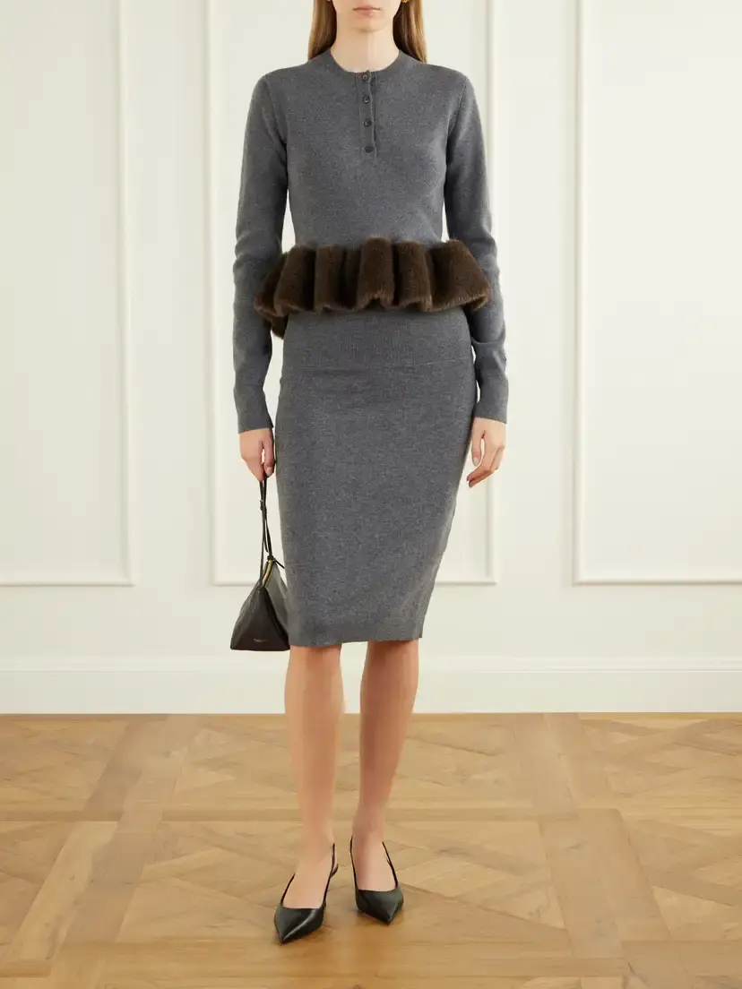 Stella McCartney Shearling-trim Wool-blend Cardigan | Thumbnail 2