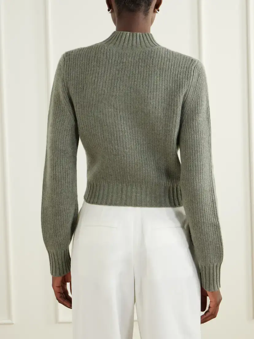 Le Kasha Chiba Ribbed Cropped Cashmere Turtleneck Sweater | Thumbnail 3 Le Kasha Chiba Ribbed Cropped Cashmere Turtleneck Sweater | Thumbnail 3