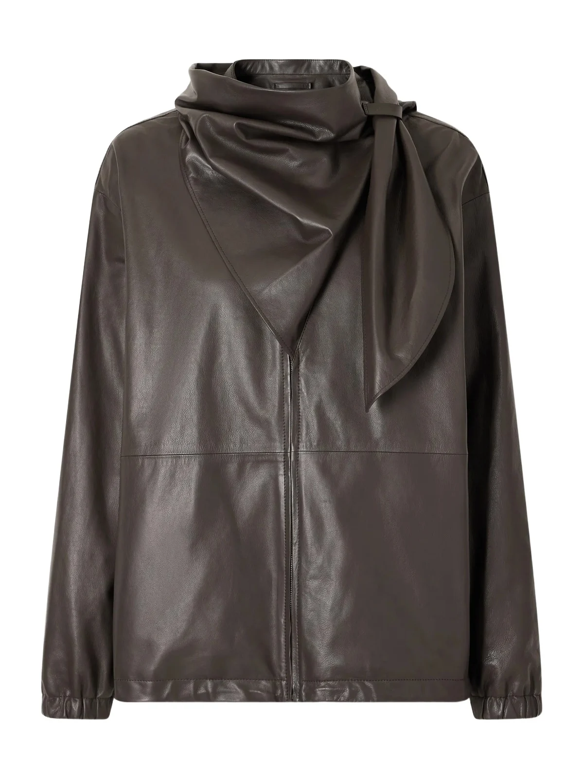 Loewe Scarf-detailed Leather Jacket