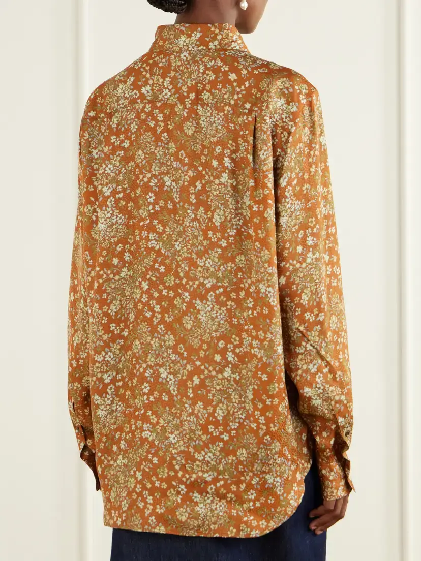 Dries Van Noten Floral-jacquard Printed Satin Shirt | Thumbnail 4 Dries Van Noten Floral-jacquard Printed Satin Shirt | Thumbnail 4