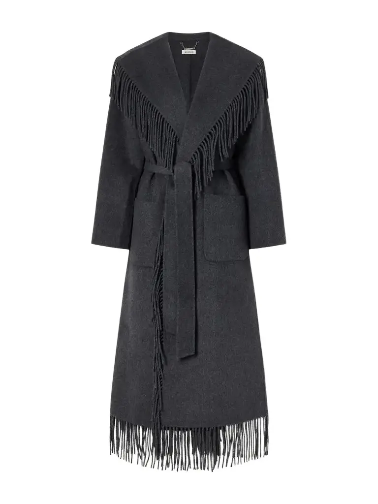 Simkhai Carrie Fringed Wool-blend Coat