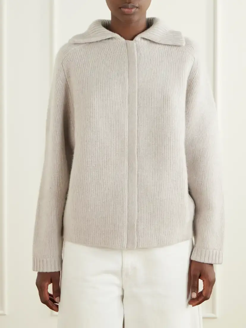 Le Kasha Ribbed Cashmere Zip-up Cardigan | Thumbnail 3 Le Kasha Ribbed Cashmere Zip-up Cardigan | Thumbnail 3