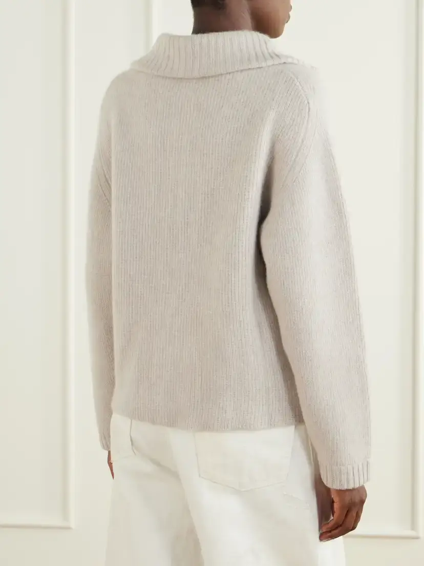 Le Kasha Ribbed Cashmere Zip-up Cardigan | Thumbnail 4 Le Kasha Ribbed Cashmere Zip-up Cardigan | Thumbnail 4