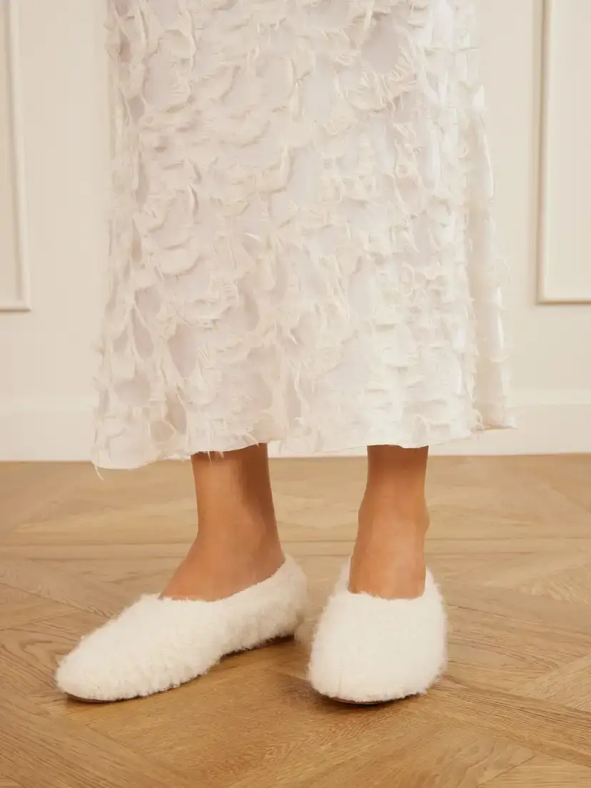 Gabriela Hearst Fleur Leather-trimmed Shearling Ballet Flats | Thumbnail 2