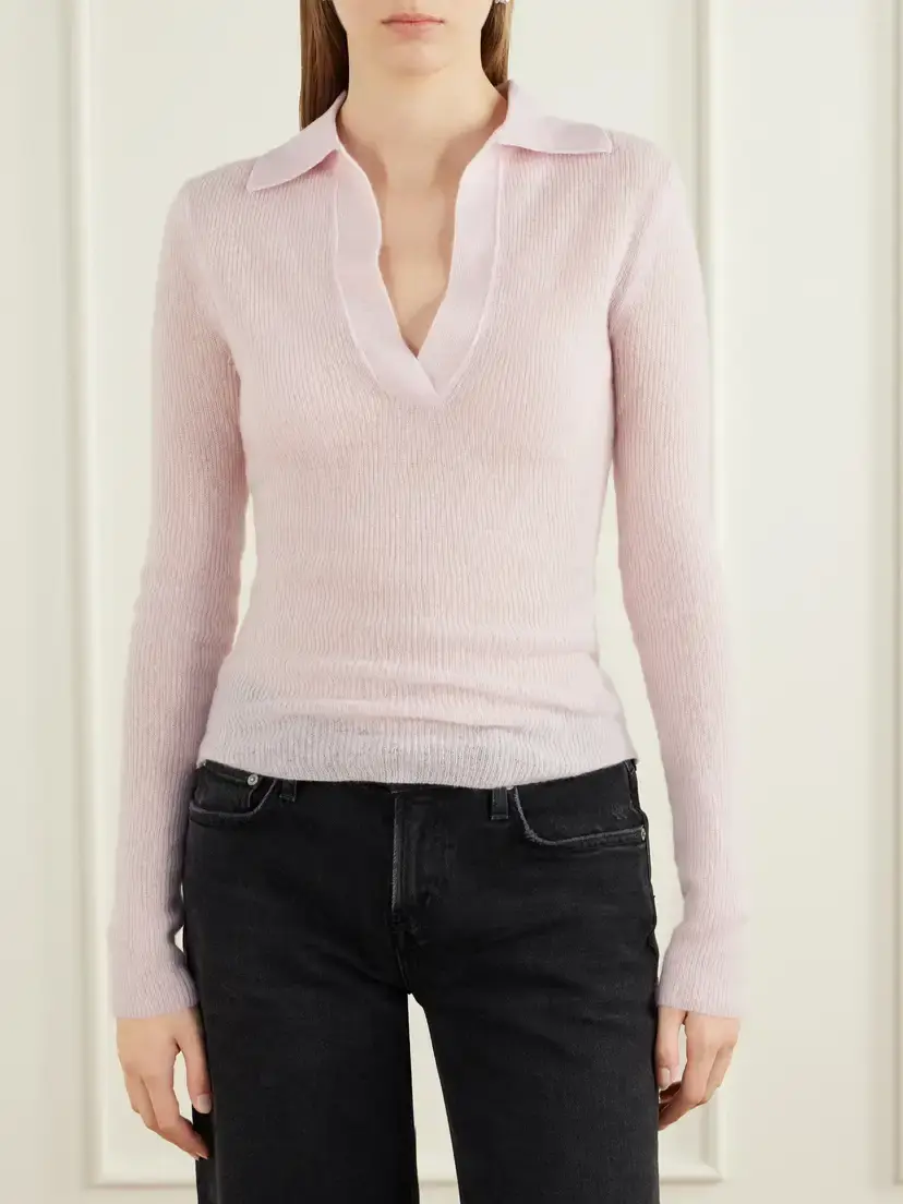 Citizens of Humanity Simone Ribbed Wool And Cashmere-blend Polo Sweater | Thumbnail 3 Citizens of Humanity Simone Ribbed Wool And Cashmere-blend Polo Sweater | Thumbnail 3