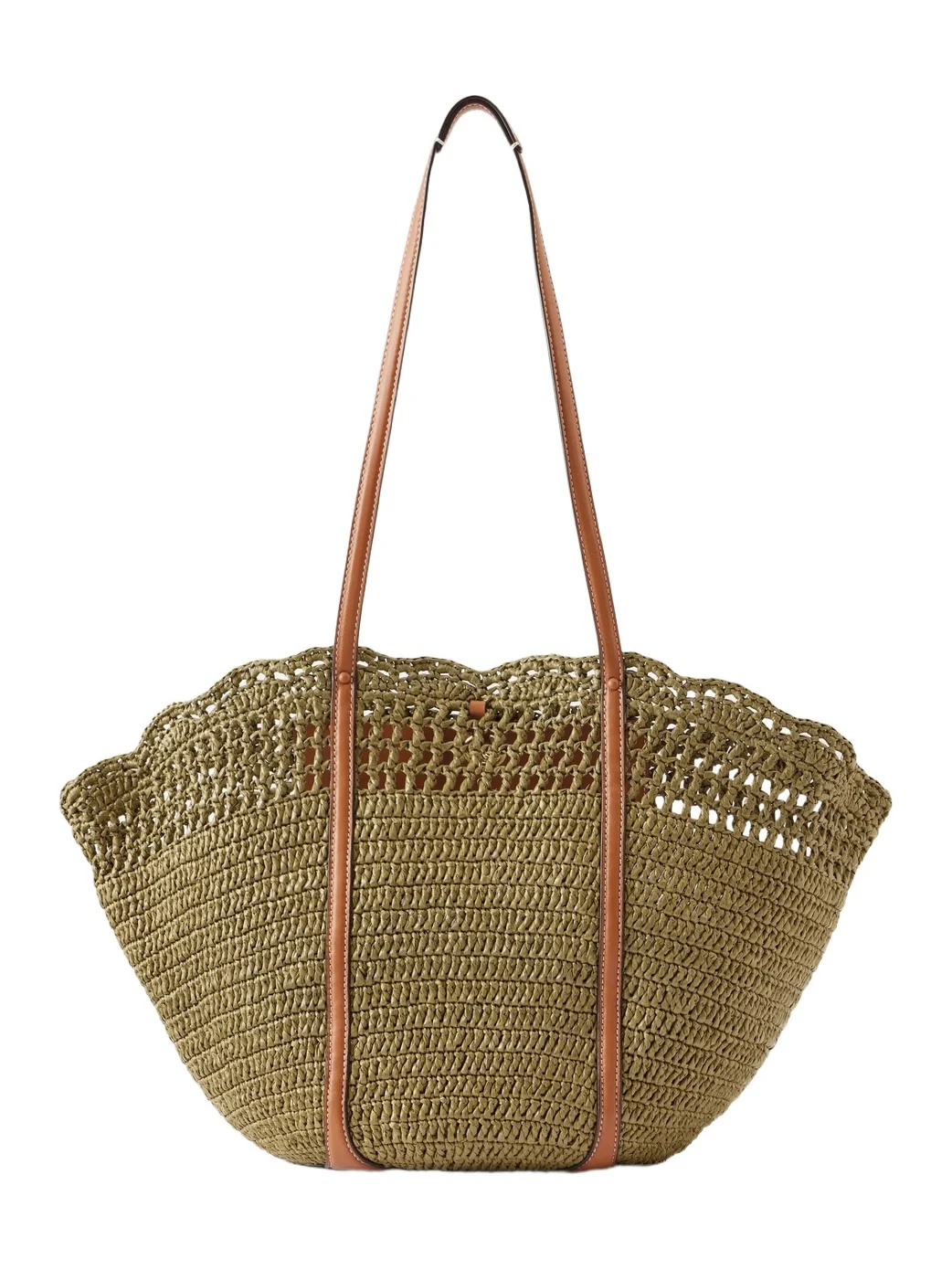 Marina Leather-trimmed Raffia Tote - Unknown