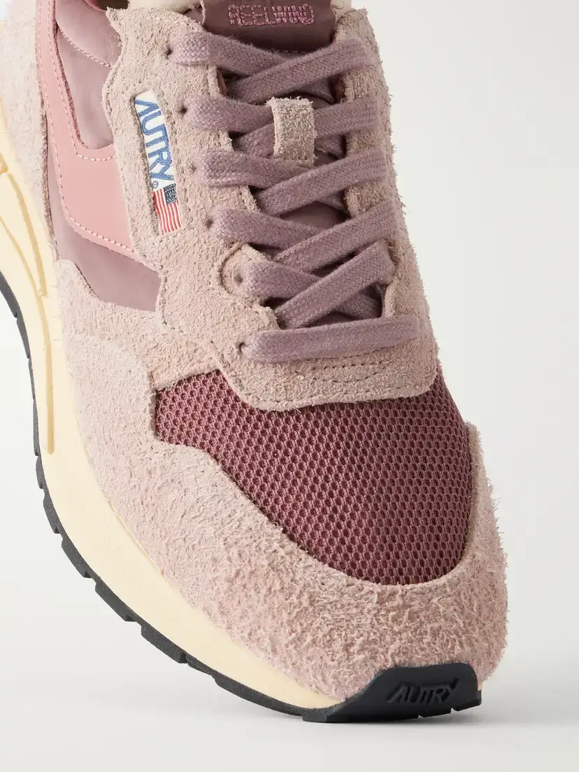 Autry Reelwind Low Leather And Suede-trimmed Mesh And Shell Sneakers - Pink | Thumbnail 5