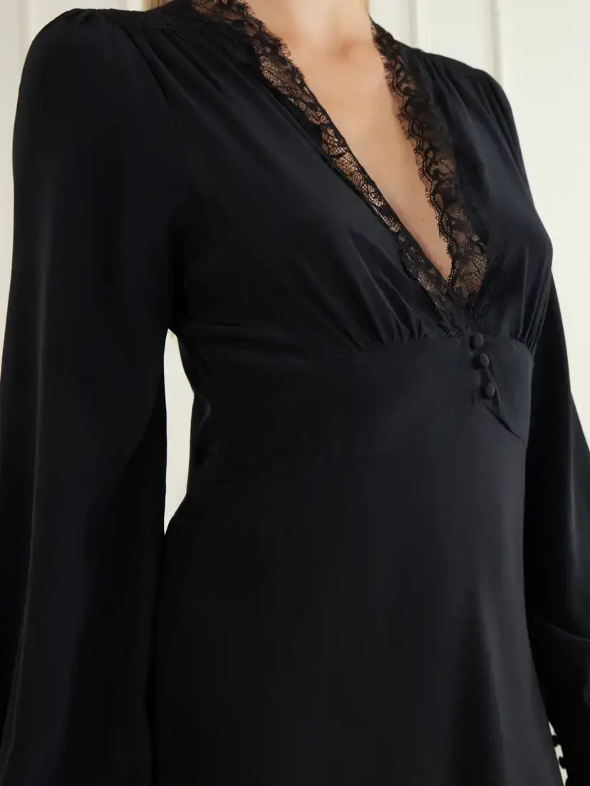 Rixo Emory Lace-trimmed Silk-crepe De Chine Maxi Dress | Thumbnail 4 Rixo Emory Lace-trimmed Silk-crepe De Chine Maxi Dress | Thumbnail 4