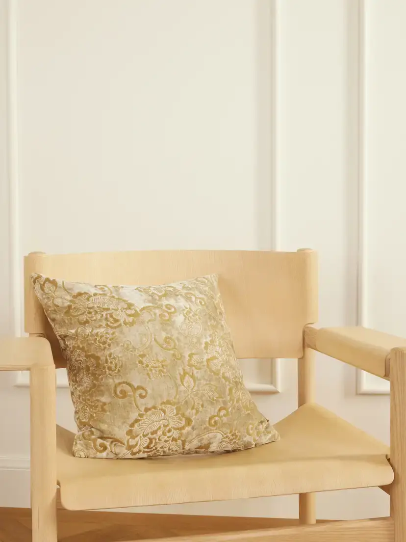 The House of Lyria Sponge Floral-jacquard Damask Cushion | Image 1 The House of Lyria Sponge Floral-jacquard Damask Cushion | Image 1