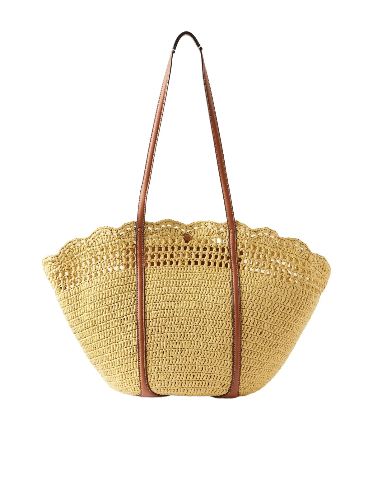 Marina Leather-trimmed Raffia Tote - Unknown