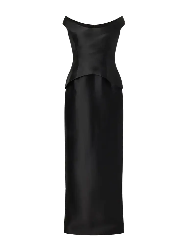 Solace London Pieta Off-the-shoulder Twill Gown | Image 1 Solace London Pieta Off-the-shoulder Twill Gown | Image 1