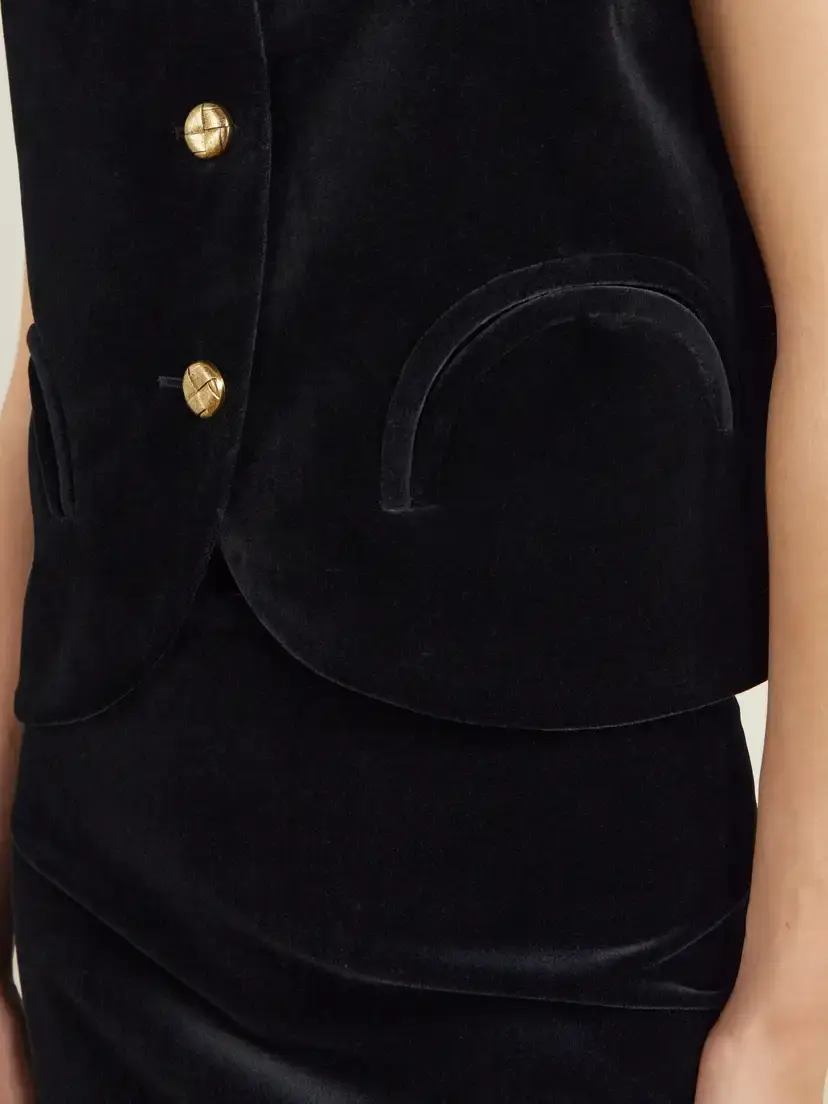 Blazé Milano Gliss Cotton-velvet Vest | Thumbnail 5 Blazé Milano Gliss Cotton-velvet Vest | Thumbnail 5