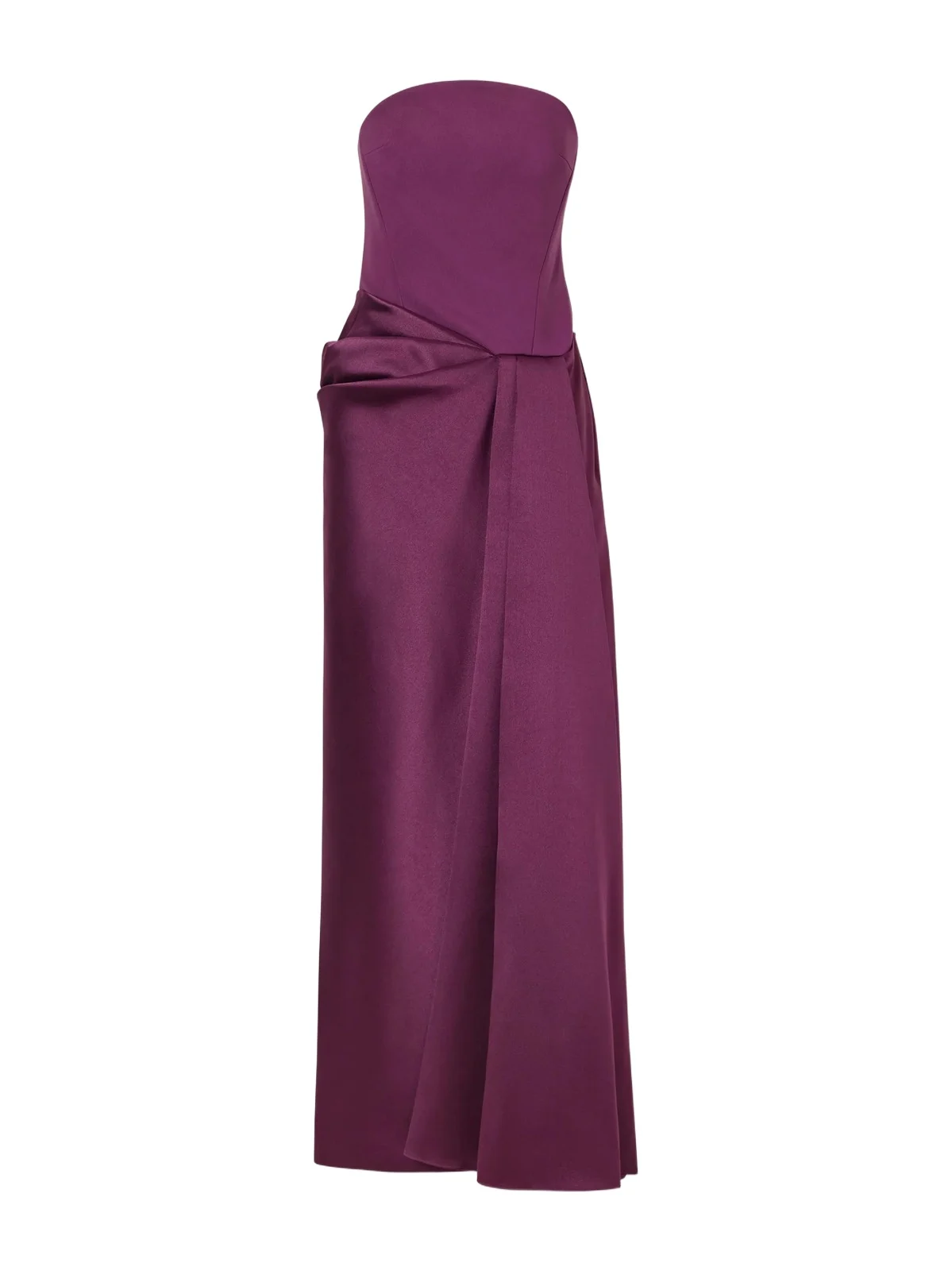 Solace London Seri Strapless Twill And Crepe Gown - Purple