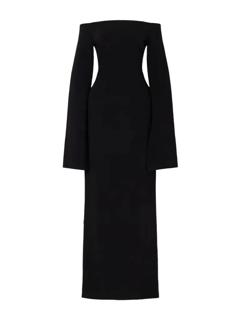 Solace London Marcella Off-the-shoulder Crepe Gown | Image 1 Solace London Marcella Off-the-shoulder Crepe Gown | Image 1