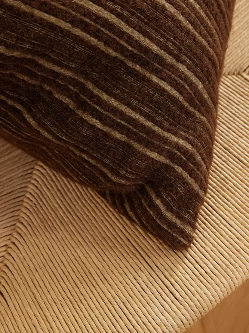 The House of Lyria Lucidio Striped Cotton And Wool-blend Cushion - Brown | Thumbnail 3 The House of Lyria Lucidio Striped Cotton And Wool-blend Cushion - Brown | Thumbnail 3
