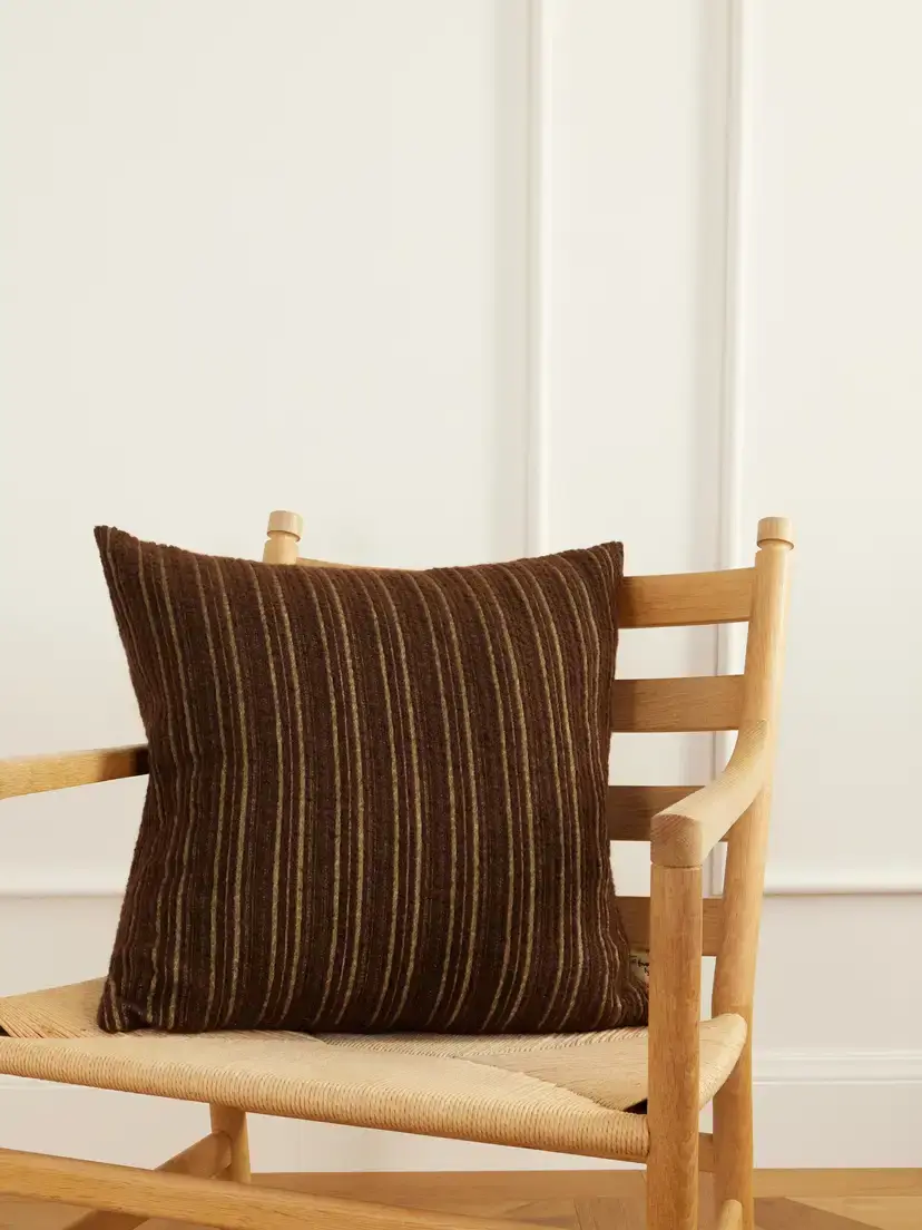 The House of Lyria Lucidio Striped Cotton And Wool-blend Cushion | Image 1 The House of Lyria Lucidio Striped Cotton And Wool-blend Cushion | Image 1