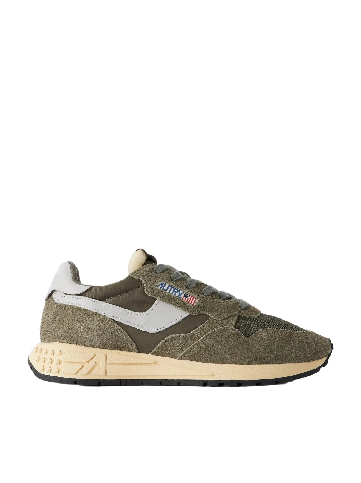 Reelwind Low Leather And Suede-trimmed Mesh And Shell Sneakers - Green Reelwind Low Leather And Suede-trimmed Mesh And Shell Sneakers - Green