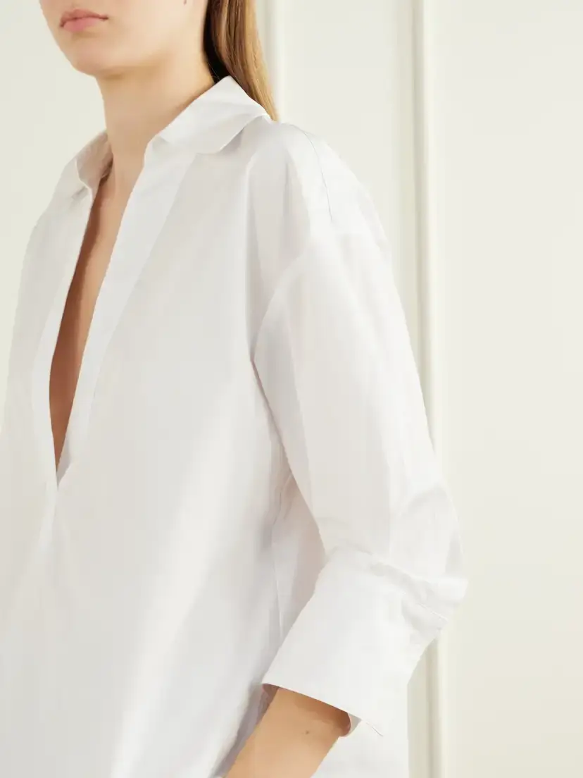 TWP V-neck Cotton-poplin Shirt | Thumbnail 5 TWP V-neck Cotton-poplin Shirt | Thumbnail 5