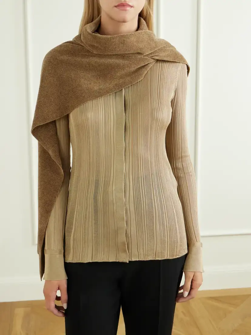 Gabriela Hearst Solus Ribbed Silk Scarf | Thumbnail 2 Gabriela Hearst Solus Ribbed Silk Scarf | Thumbnail 2