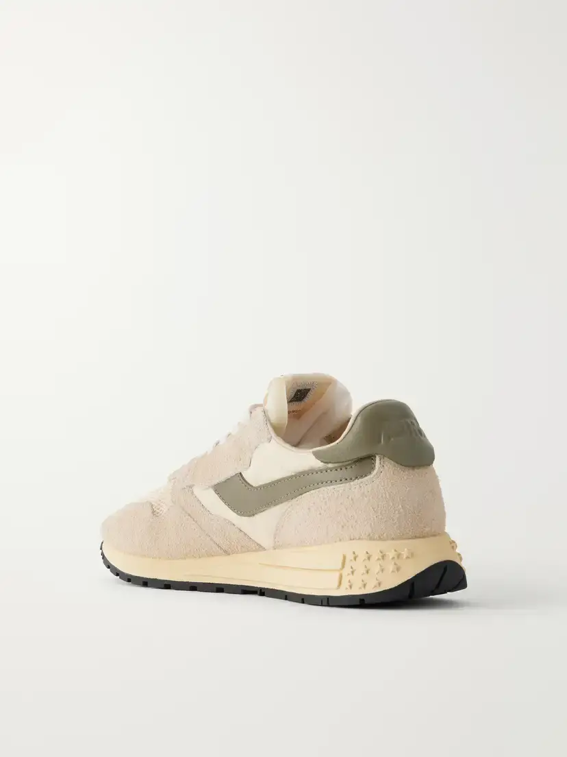 Autry Reelwind Low Leather And Suede-trimmed Mesh And Shell Sneakers - Neutrals | Thumbnail 3 Autry Reelwind Low Leather And Suede-trimmed Mesh And Shell Sneakers - Neutrals | Thumbnail 3