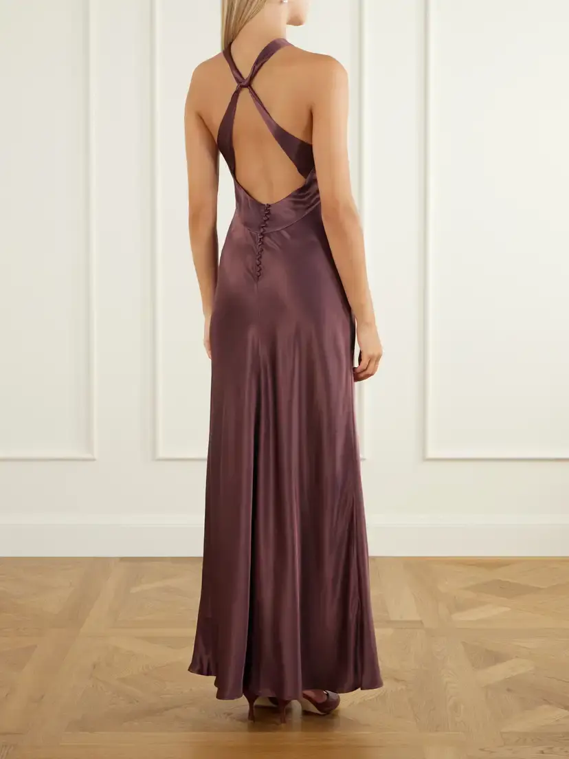 Rixo Losanna Satin Maxi Dress | Thumbnail 3 Rixo Losanna Satin Maxi Dress | Thumbnail 3