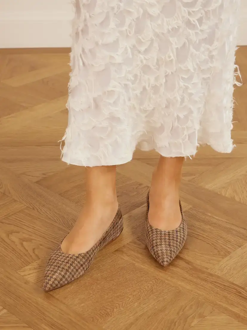 Gabriela Hearst Fleur Printed Houndstooth Suede Flats | Thumbnail 2 Gabriela Hearst Fleur Printed Houndstooth Suede Flats | Thumbnail 2