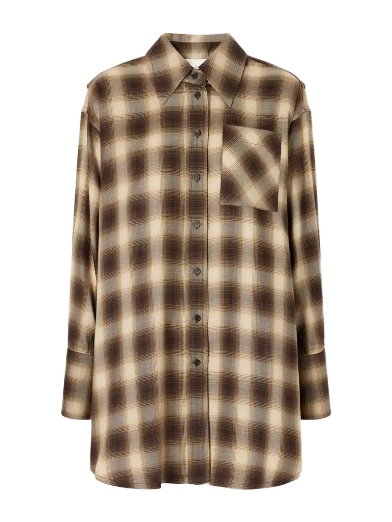 Co Checked Lyocell Shirt | Image 1 Co Checked Lyocell Shirt | Image 1