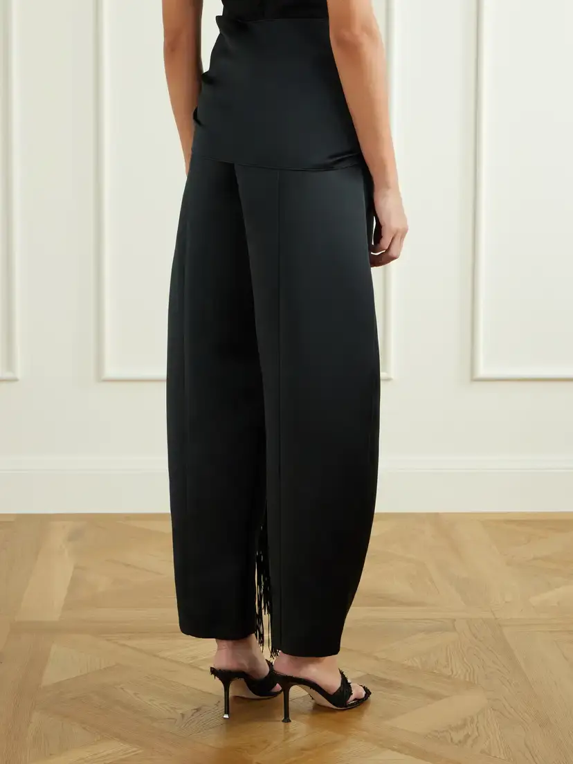 Ilkyaz Ozel Dusk Satin Fringed Wide-leg Pants | Thumbnail 3 Ilkyaz Ozel Dusk Satin Fringed Wide-leg Pants | Thumbnail 3