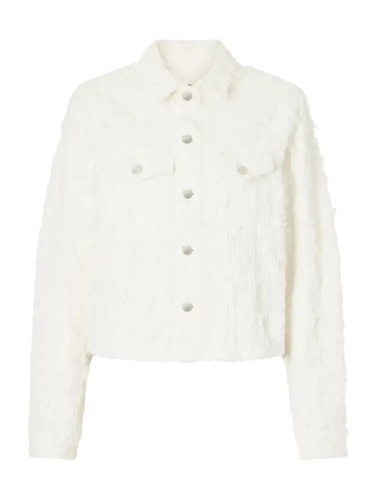 Cherry Frayed Denim Jacket Cherry Frayed Denim Jacket