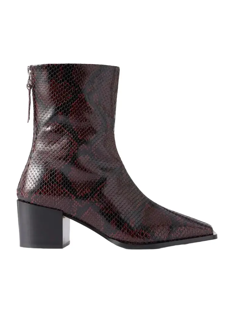 aeyde Amina Sneak-effect Leather Ankle Boots