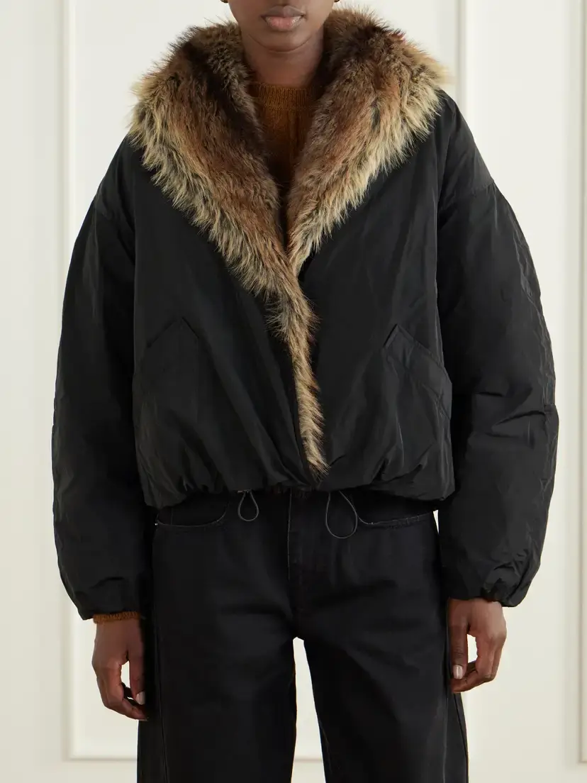 Isabel Marant Charone Reversible Plush-trimmed Shell Jacket | Thumbnail 3 Isabel Marant Charone Reversible Plush-trimmed Shell Jacket | Thumbnail 3