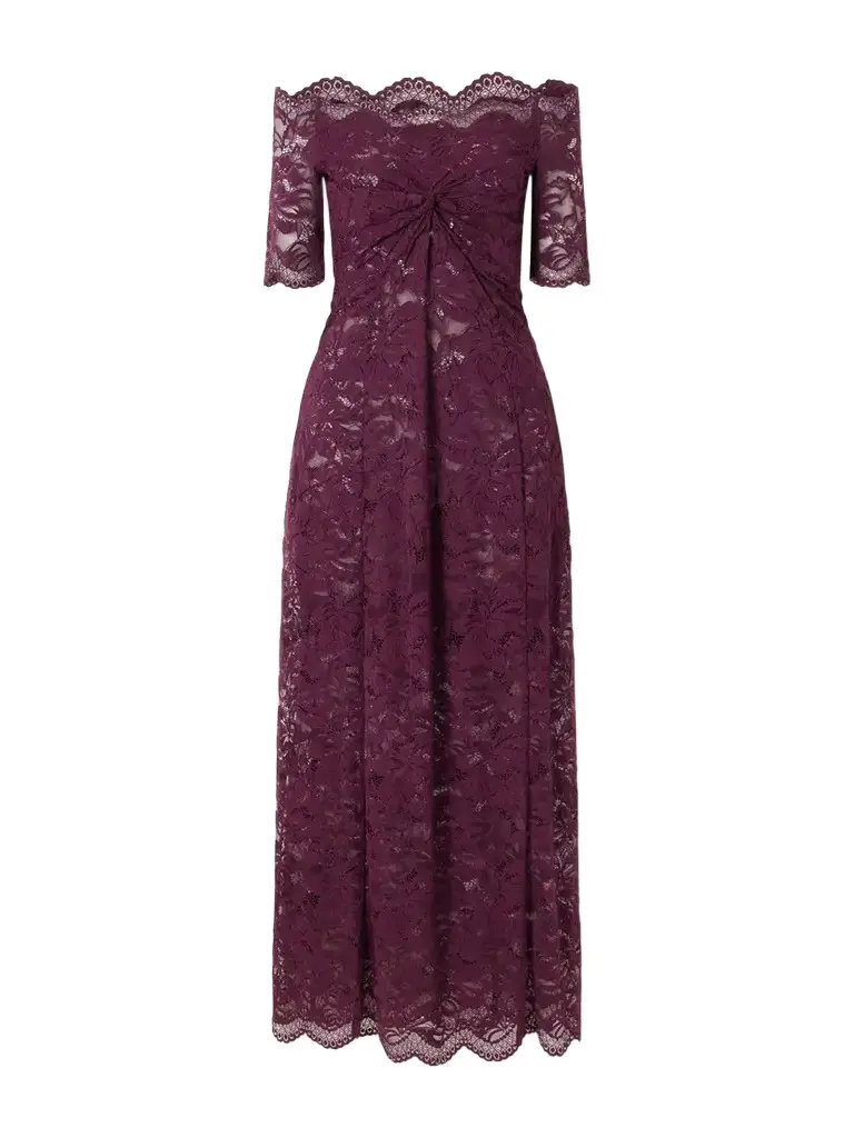 Rabanne Ruched Lace Midi Dress | Image 1 Rabanne Ruched Lace Midi Dress | Image 1