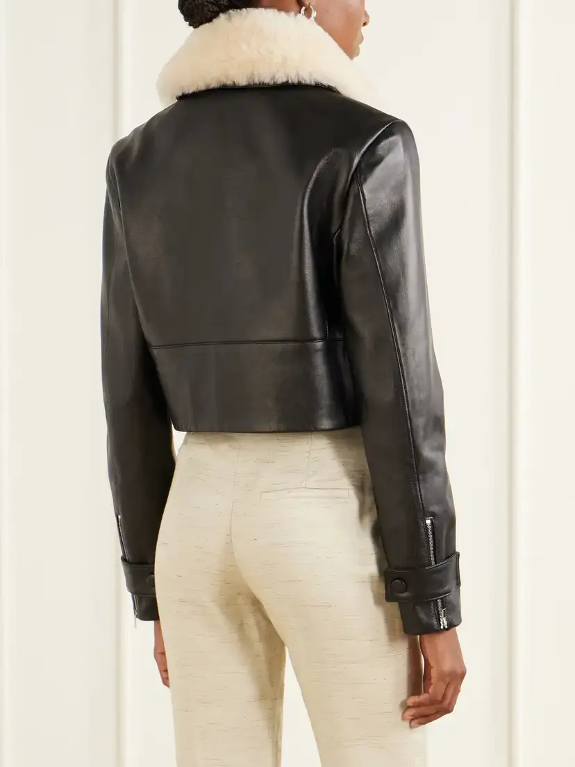 LIBEROWE Raja Cropped Shearling-trimmed Leather Jacket | Thumbnail 4 LIBEROWE Raja Cropped Shearling-trimmed Leather Jacket | Thumbnail 4