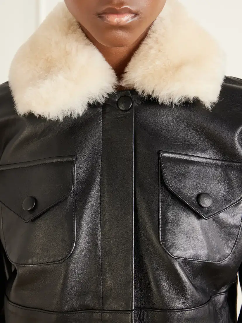 LIBEROWE Raja Cropped Shearling-trimmed Leather Jacket | Thumbnail 5 LIBEROWE Raja Cropped Shearling-trimmed Leather Jacket | Thumbnail 5
