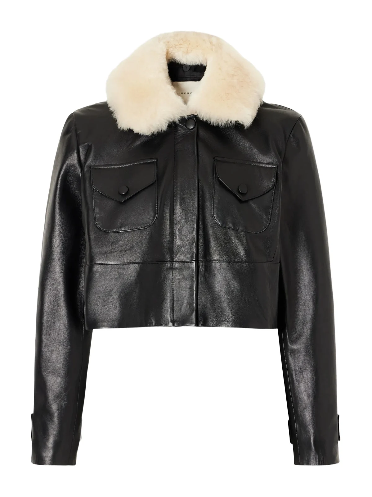LIBEROWE Raja Cropped Shearling-trimmed Leather Jacket