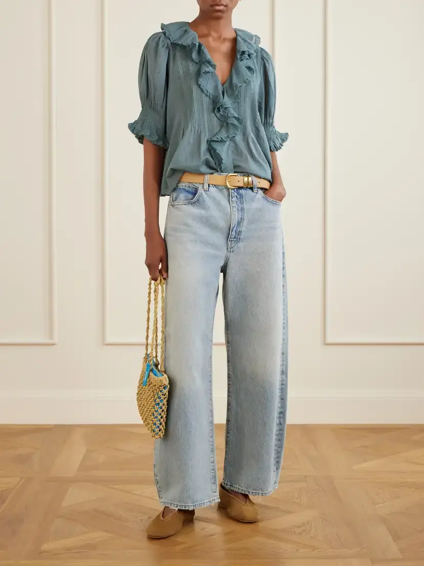 DÔEN Henri Lace-trimmed Organic Cotton Blouse | Thumbnail 2 DÔEN Henri Lace-trimmed Organic Cotton Blouse | Thumbnail 2