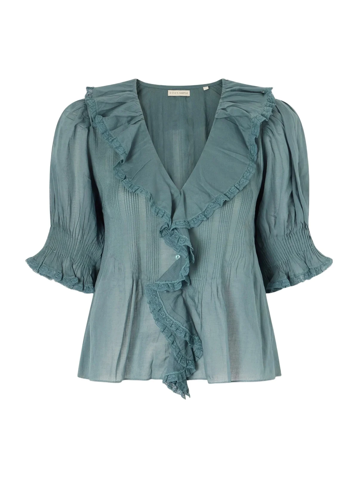 Henri Ruffled Pintucked Lace-trimmed Organic Cotton-voile Blouse Henri Ruffled Pintucked Lace-trimmed Organic Cotton-voile Blouse