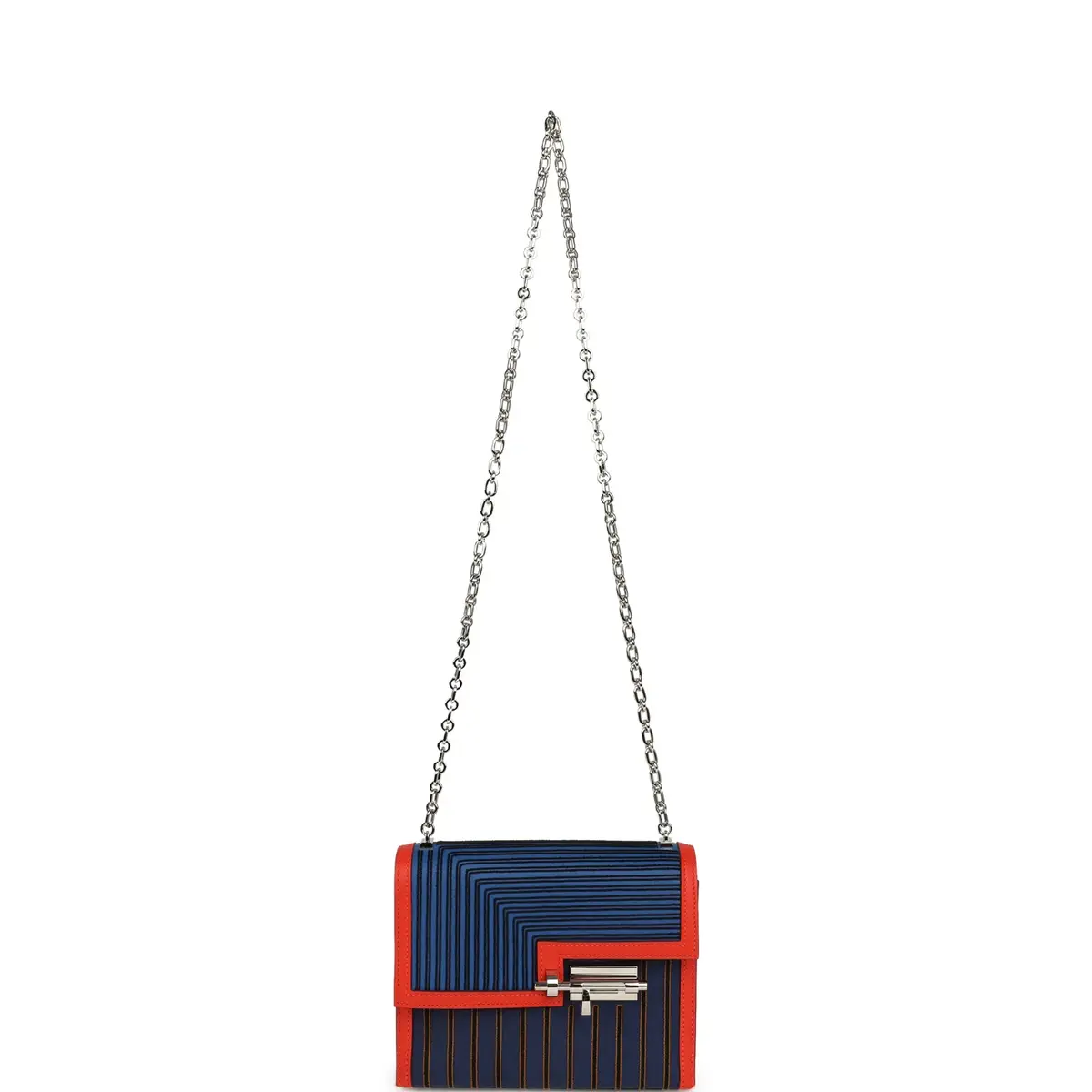 HERMÈS Hermes Mini Verrou 17 Capucine, Bleu Electric, Bleu Saphir Swift Palladium Hardware | Thumbnail 7 HERMÈS Hermes Mini Verrou 17 Capucine, Bleu Electric, Bleu Saphir Swift Palladium Hardware | Thumbnail 7