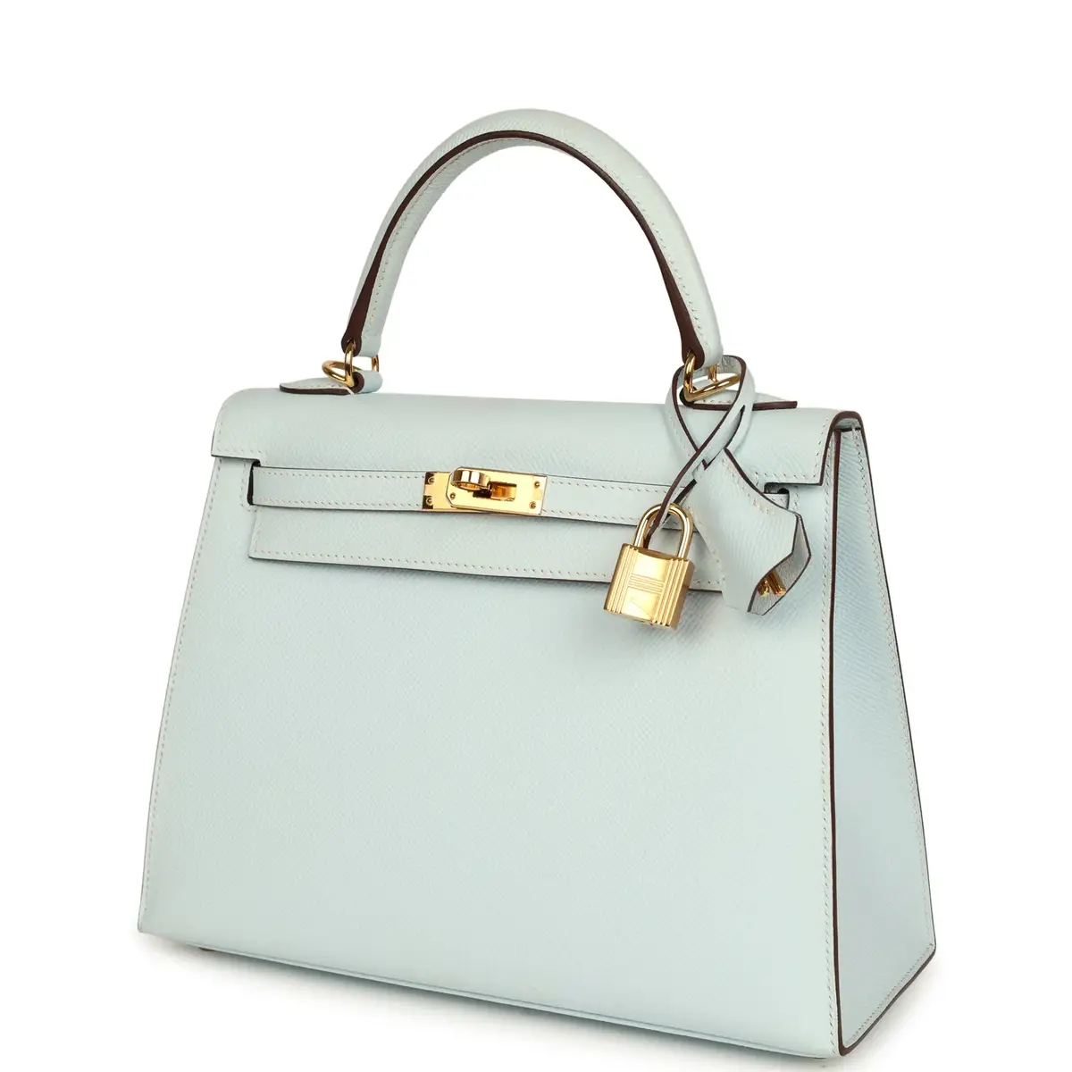 HERMÈS Pre-owned Hermes Kelly Sellier 25 Bleu Brume Epsom Gold Hardware | Thumbnail 5 HERMÈS Pre-owned Hermes Kelly Sellier 25 Bleu Brume Epsom Gold Hardware | Thumbnail 5