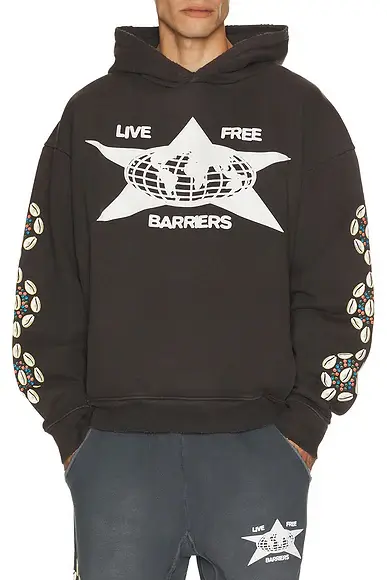 Barriers Worldwide Cowrie Shell Hidden Pocket Hoodie | Image 1 Barriers Worldwide Cowrie Shell Hidden Pocket Hoodie | Image 1