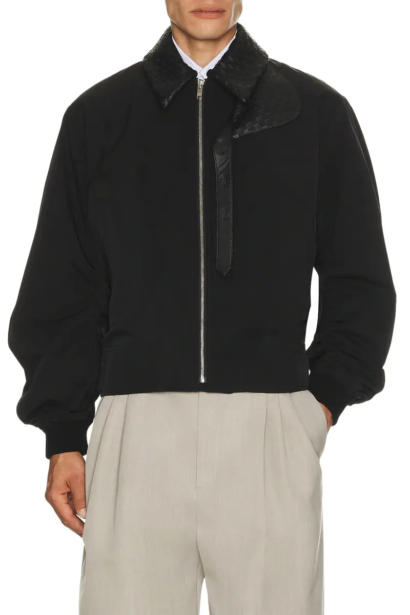 Nylon Cotton Tech Twill Blouson Intrecciato Collar Nylon Cotton Tech Twill Blouson Intrecciato Collar