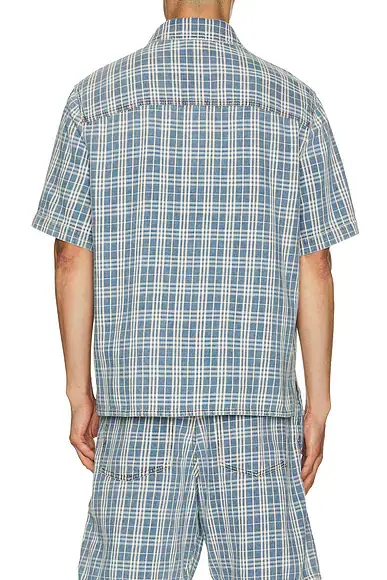 Burberry Donald Short Sleeve Check Denim Shirt | Thumbnail 2 Burberry Donald Short Sleeve Check Denim Shirt | Thumbnail 2