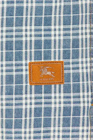 Burberry Donald Short Sleeve Check Denim Shirt | Thumbnail 5 Burberry Donald Short Sleeve Check Denim Shirt | Thumbnail 5