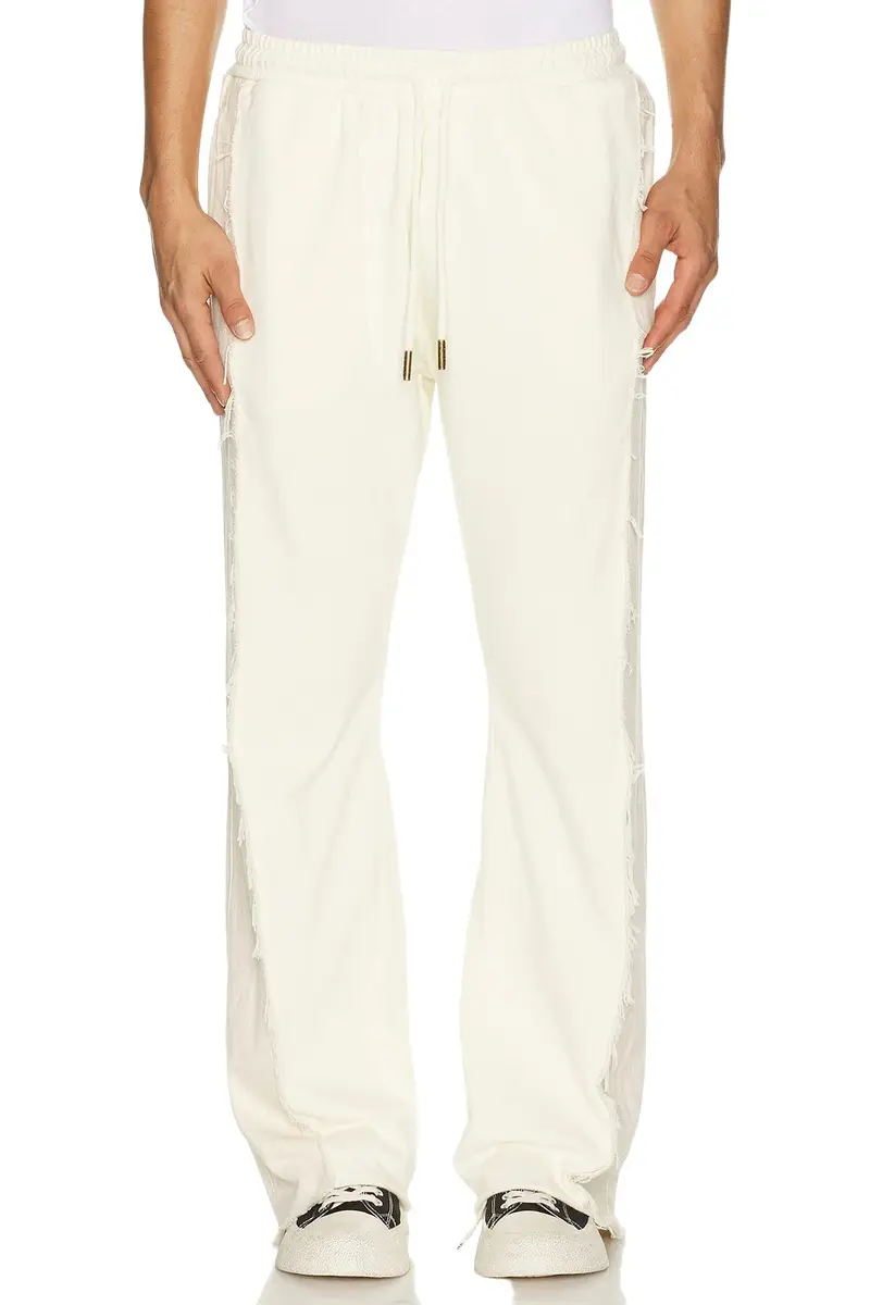 Denim Panel Flare Sweatpant