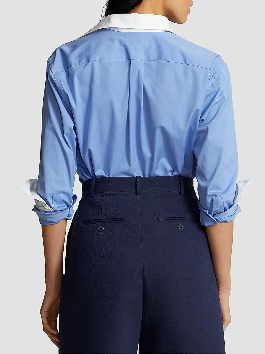 Polo Ralph Lauren Women's Relaxed Fit Cotton Shirt | Thumbnail 4 Polo Ralph Lauren Women's Relaxed Fit Cotton Shirt | Thumbnail 4