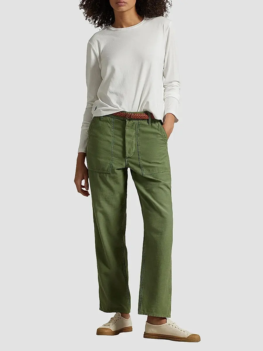 Polo Ralph Lauren Women's The Ricky Cotton Sateen Straight-Leg Pants | Thumbnail 2