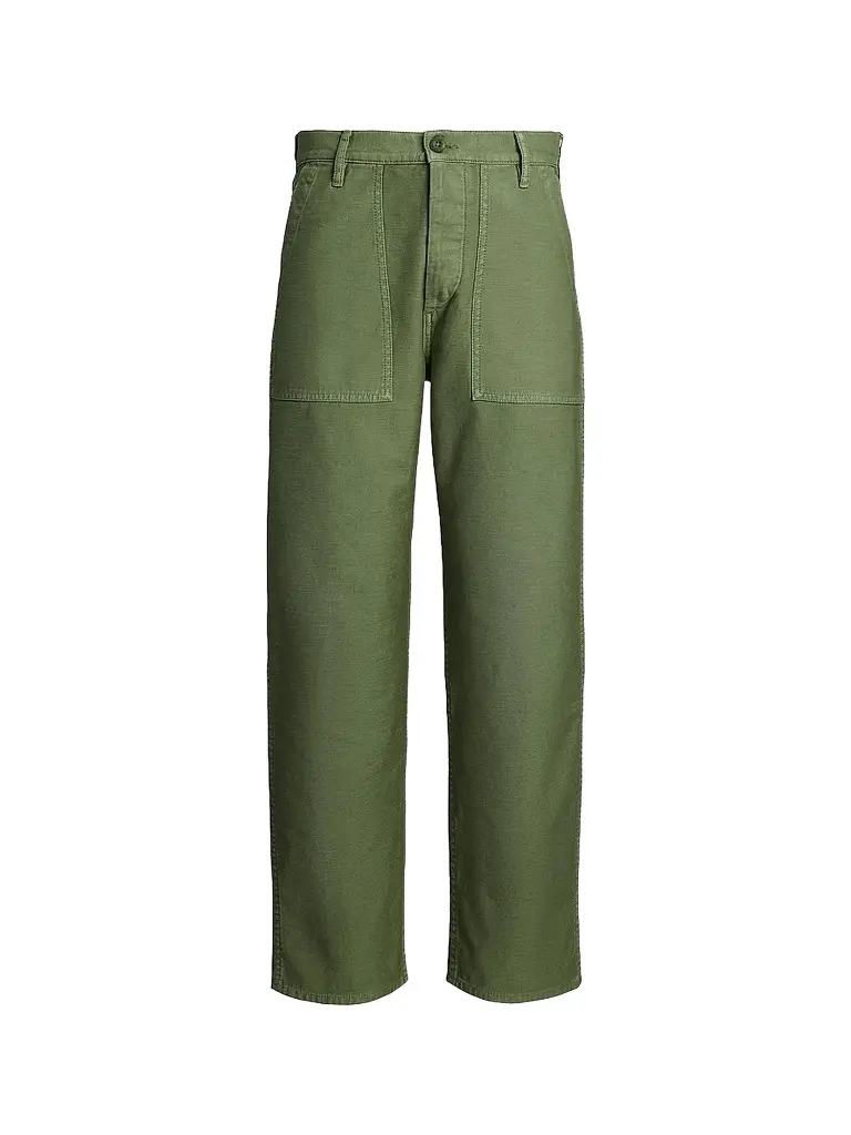 Polo Ralph Lauren Women's The Ricky Cotton Sateen Straight-Leg Pants - Olive | Image 1 Polo Ralph Lauren Women's The Ricky Cotton Sateen Straight-Leg Pants - Olive | Image 1